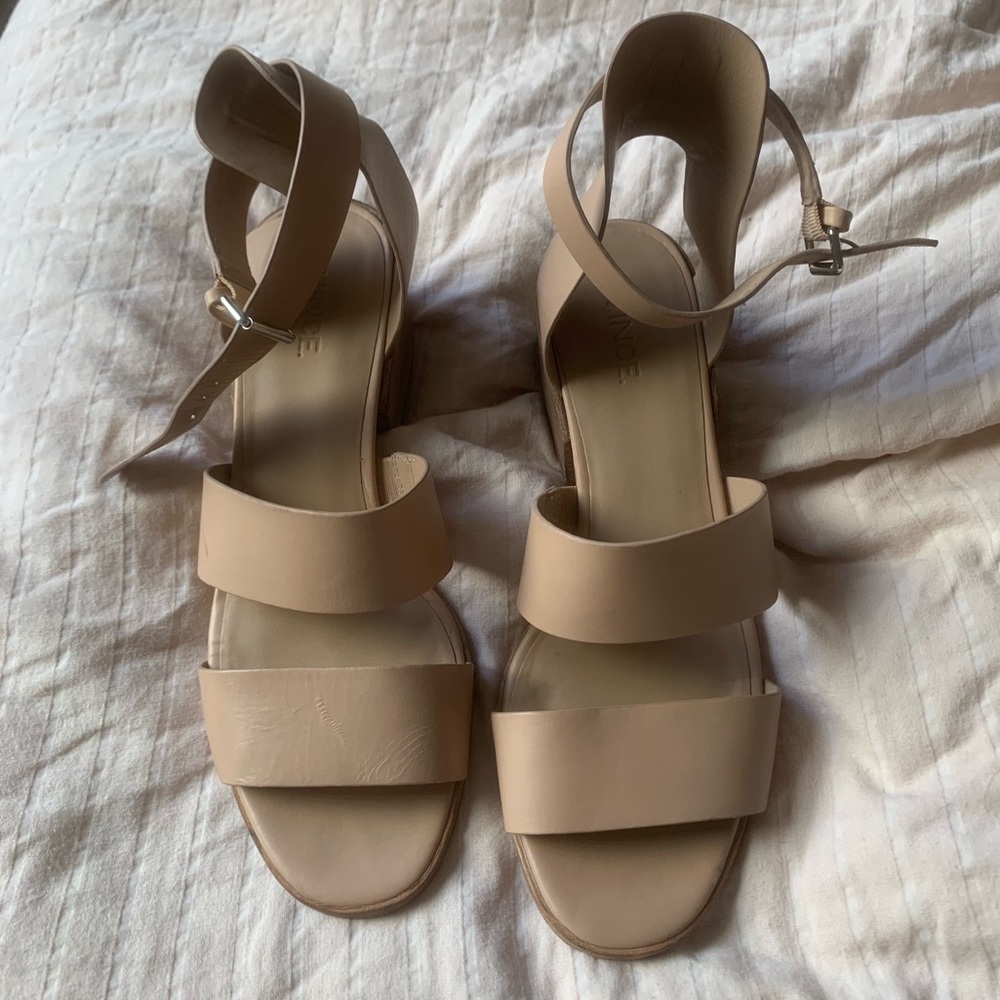 Vince Leather Block-Heel Sandals